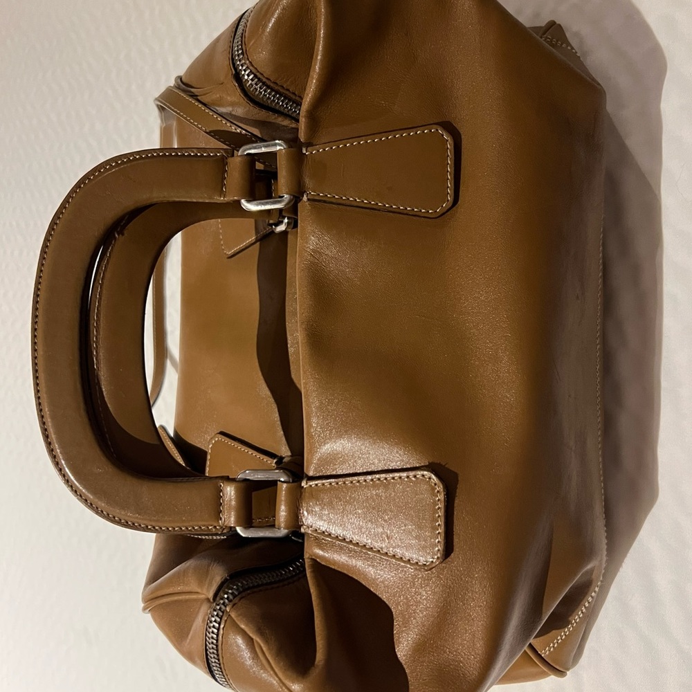 Prada purse, 12”x8”, light brown. Purchased in Italy